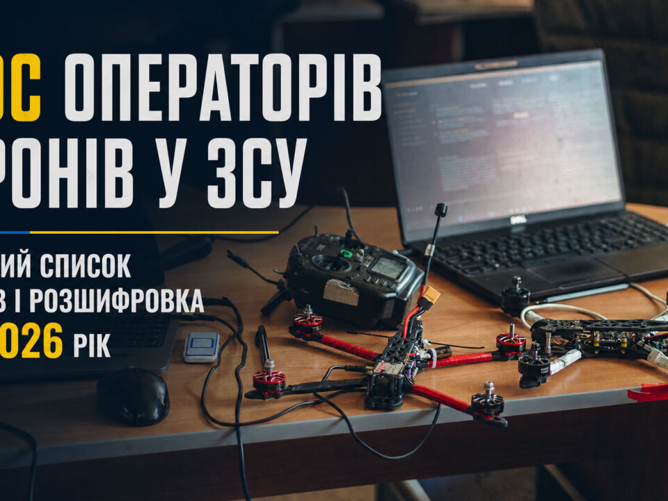 ВОС операторів дронів у ЗСУ: повний список кодів і розшифровка на 2026 рік